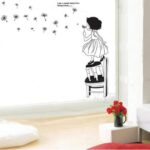 Xys8045 Creative Wall Stickers Removable Wall Decals Home Decor PVC Art Mural Baby Boys Girls Kids Bedroom Kitchen Room Decoration Wall Sticker (A Girl is Blowing Dandelion) - Image 3