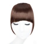 Aonmg Fake Fringe Fake bangs Clip Ons 6 Inch Short Straight Front Neat Wedding synthetic Hair Pieces Fake bangs For Women 4 6inches