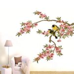 Soledi® DIY Wall Decal Peach Blossom Tree Branches Love Birds Removable Wall Mural Sticker Bedroom Living Room Home Art Wall Decor - Image 4