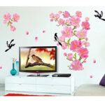 Decals Design 'Flowers and Magpie Birds Flying' Wall Sticker  size 60x90 df5089 - Image 3
