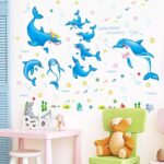 AY9168 BLUE DOLPHIN wallsticker wall stiker hiasan dinding - Image 3