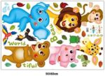 Xl8207 Hallobo® Wall Tattoo Baby Family Family Children's Zoo Monkey Elephant Giraffe Bear Parrot Hippo Wall Stickers - Image 5