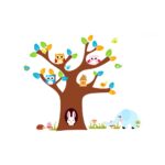 Cartoon Cute Animals Forest Owl Tree Wall Stickers ZY1022 - Image 2