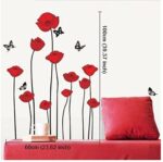 Tc976 Rote Mohnblumen-Blumen-Niederlassung Blumen Wandtattoo Aufkleber Abziehbilder Wohnkultur Stilvolle moderne Blumen Living Schlafzimmer Dekoration Küche - Image 3