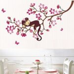 Asmi Collections PVC Wall Stickers Cute Monkey on a Tree Branch AY7020 - Image 4