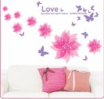 DM570077 Love these forever happy memories pink flower Vinyl Home room Decor Removable DIY Art WallPaper Wall Sticker - Image 3