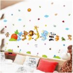 Xl8281 Animal Pull Radish Pattern Cartoon Wall Stickers Living Room Bedroom Bedside Kindergarten Classroom Children Room - Image 3