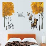 Park Roadside Tree, Chair, Street Lamp Decoration Stickers DF5073size60x90 - Image 6