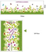 Wall Sticker Flower Grass and Butterflies Skirting Board Living Room Home Decor Removable Stickers - Image 4