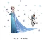 NC1366 Frozen Elsa and Olaf 3D Wall Sticker Home Decor for Kids Bedroom Wallpaper - Image 4