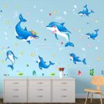 AY9168 BLUE DOLPHIN wallsticker wall stiker hiasan dinding - Image 5