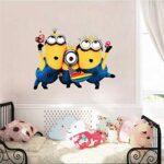Cute Minions Wall Sticker for Kids Room High Quality EU US Fashion PVC Home Decor DIY Cartoon Poster ZY1406S - Image 4