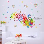 Amazon Brand - Solimo Wall Sticker for Bedroom (Beautiful Peacock Décor), Ideal Size 60x90 xl8191 - Image 5
