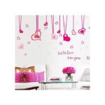 Red Love Hollow Heart Skirting Lines Wall StickerAy7202 - Image 3