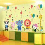 3D Stereo Wall Stickers Kindergarten Wall Decoration Bedroom Children Room Cartoon Animal Stickers Wallpaper self-Adhesive Wall painting-SK9320 Cartoon Animal_ - Image 2