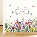Aht94013 Garden Flowers Wall Decals Inspirational Quote Floral Wall Stickers Botanical Wall Art Living Room Bedroom Office - Image 3