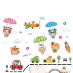 docooler Cartoon Cute Parachute Height Scale Measurement DIY Wall Wallpaper Stickers Art Decor Mural Kid's Child Room Decal size (70x50cm) xy8101 - Image 6