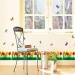 Tulips and butterflies wall decal Ay7121