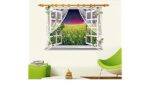 SK9020D 3D Wall Sticker Beautiful Flower Sea Wall Stickers Sunset View Vinyl Decals for Family Rooms - Image 8