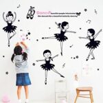 Xh1002 Dance Ballet Girls Kindergarten Classroom Cartoon Characters Children's Room Bedroom Wall Stickers, pvc white film material, big - Image 4