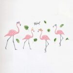 Xyanzi Pink Flamingo Princess Wall Stickers Peel And Stick Wall Decals for Bedroom Living Room Kids Room Wall Decor 1 Sheet Jm7362 - Image 3