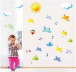 AY7175 Bird in the Sky Wall Stickers Sky Home Decor Scene Birds Sticker for Children Baby Kids AY7175