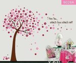 Ay9026a B Red And Blue Background Products Korean Pink Cherry Tree Bedroom Wall Stickers - Image 6