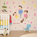 Cartoon family parents and children beautiful wall stickers XL8227 - Image 3