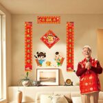 37 inches x 22 inches Chinese New Year Chinoiserie Blessing Good Fortune Antithetical Couplet Vinyl Removable Wall Decals Home Stickers for Living Rooms Bedrooms Chinese Style Party - Image 3