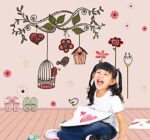 Simple Warm Pink Birdcage Removable Wall Sticker Ay7102 - Image 5