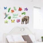 Tropical Rain Forest Wall Floor Stickers for Home Bedroom Backdrop Business Decoration Flower Wall Stickers Stitch Wall Decal SK7171  size 50x70 - Image 2