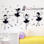 Xh1002 Dance Ballet Girls Kindergarten Classroom Cartoon Characters Children's Room Bedroom Wall Stickers, pvc white film material, big - Image 2