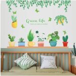 Fresh Potted Plants Wall Decal size 50x70 sk7195
