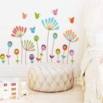 Colorful Cartoon Dandelion Wall Paper, Butterfly Flowers ， Background Wall Sticker for Home Kindergarten Decor - Image 3