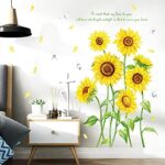 Sunflower Wall Stickers Butterfly Decals Removable Yellow Flower Butterflies Wallpaper Decor DIY Art Mural for Kids Room Bedroom Nursery Home Decoration - Image 6