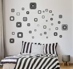 Jm8336 Wall Decal White/Black Squares Vinyl Wall Decals Stickers Peel and Stick Graphic Mural Square Boxes Kit Appliques - Image 5