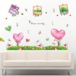 Cartoon Green Tree Grass Love Photo Frame Flower Wall Sticker Wall Decals Home Decoration Wallpaper size 50x70 xls7081 - Image 2