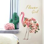 Sk7166 Flamingo Vector Wall Decal Peel and Stick Animals Wall Decals Decorative Wall Mural Wallpaper for Bedroom Bathroom Pink - Image 4