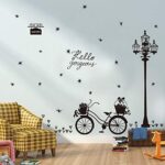 Black street lamp bicycle wall sticker Vinyl DIY Street light art wall decals For Living room study room wall decor stickers size 60x900 ay9264 - Image 3