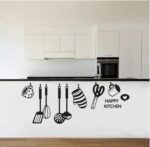 Kitchen Wall Stickers Design Cook Utensils Home Decoration Restaurant Refrigerator Self-Adhesive Vinyl Wall Decals size 57x22cm ay6017b - Image 2