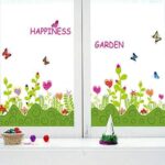 Wall Sticker Flower Grass and Butterflies Skirting Board Living Room Home Decor Removable Stickers - Image 3
