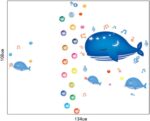 Cartoon Animals Growth Chart Wall Stickers Height Measurement Removable Wall Decals Home Decor Art Mural Baby Boys Girls Kids Bedroom Kitchen Room Decoration (Whale Height Measurement) size 50x70 ay7018 - Image 3