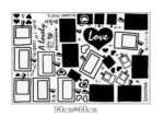 Xh3745 I Love You" Love Heart Black and White Photo Picture Frame Wall Decals,Living Room Bedroom Removable Wall Stickers Murals - Image 5