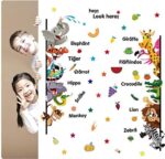 Cartoon Animal English Children's Door Kindergarten Decoration Fun Wall Stickers Sk7042 - Image 2