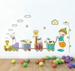 Animal Trains Kids Wall Decals Wall Stickers Peel and Stick Removable Wall Stickers for Kids Nursery Bedroom Living Room abc1034 - Image 3
