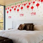 Christmas wall sticker mural SK9250 Lantern Year's Day Window Glass Sticker Door Sticker - Image 4