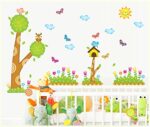 Asmi Collections Wall Stickers Kids Tree Birds Butterfly AY9183
