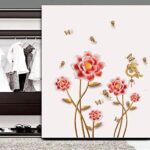 Elegant Family Harmony Pink Butterfly Love Flower Bedroom Tv Background Wall Sticker size 60x90 sk9371 - Image 4
