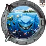 Etiqueta De La Pared Buscando A Nemo Portas De Buey Etiqueta De La Pared Decoraciones Para El Hogar Niños Sealife Coral Tiburón Pescado Barco Escotillas Decoración De La Pared Regalo De Los Niños - Image 5