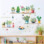 HEUREKA Cactus Potted Plants Bedroom Living Room Décor Waterproof Wall Sticker size (50 CM X 70 CM) hm71007 - Image 5